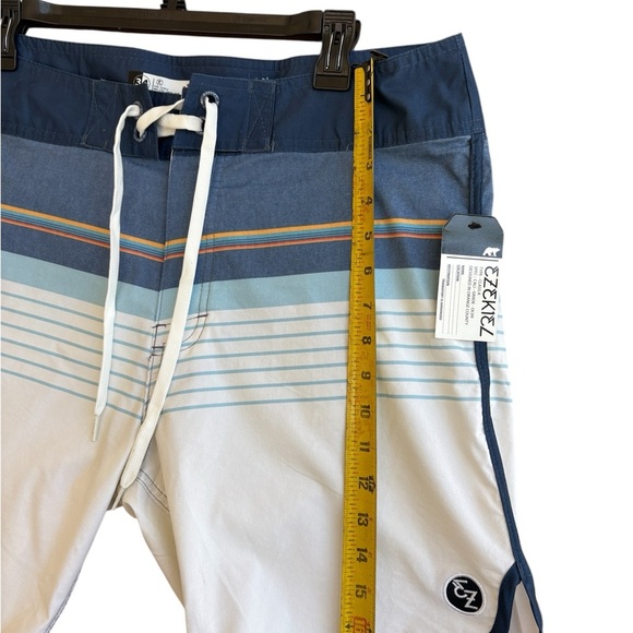 Ezekiel Blue and White Board Shorts with Nautical Design - Picture 4 of 5